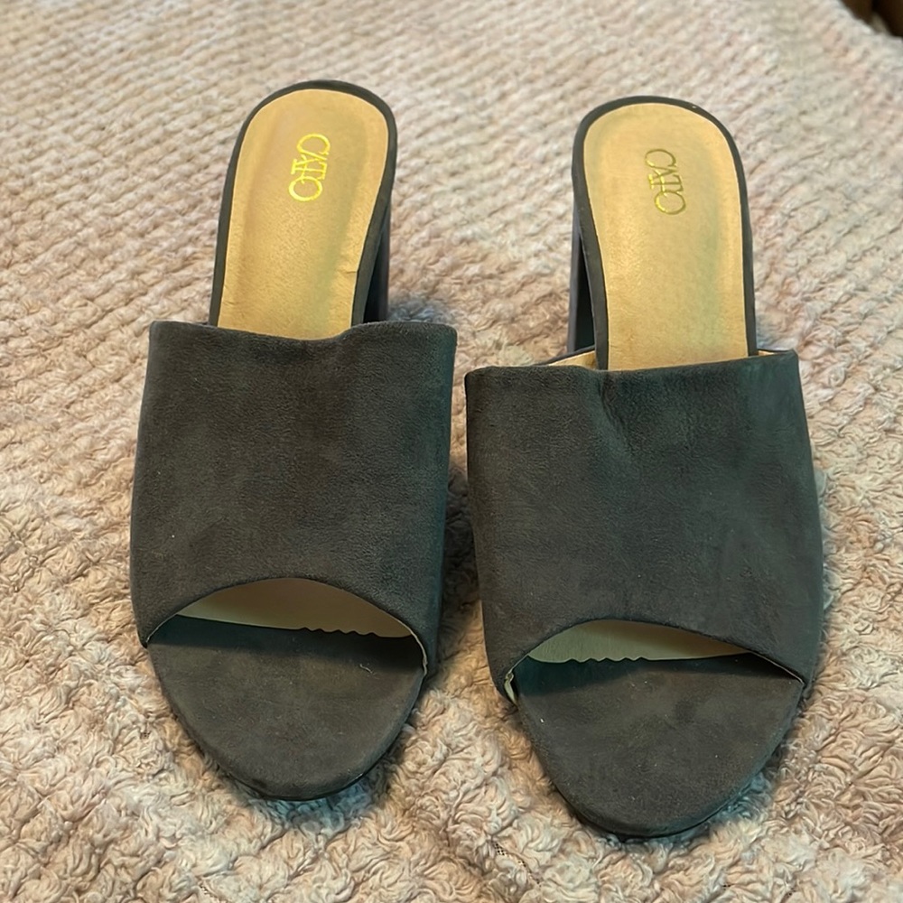 Gray high heels
